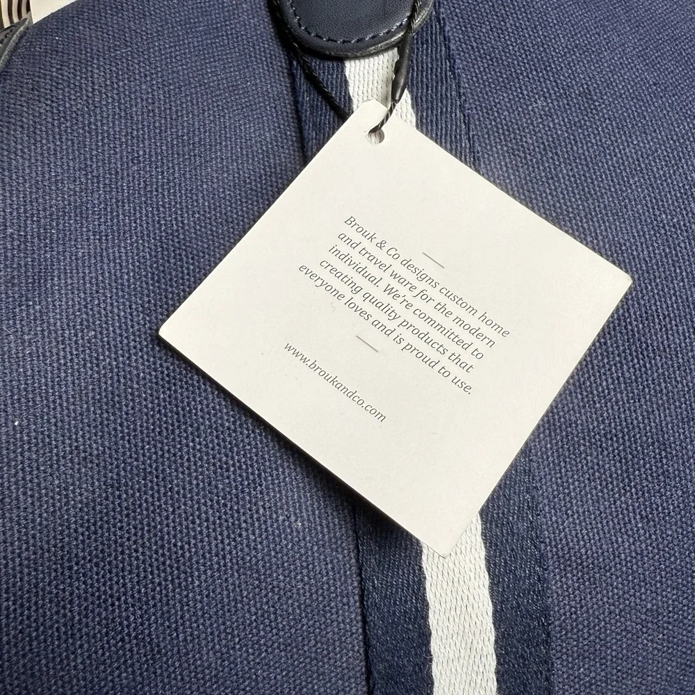 NWT Brouk & Co The Kennedy Weekend Canvas Duffel Bag‎ Large Navy Blue/White - Picture 4 of 10